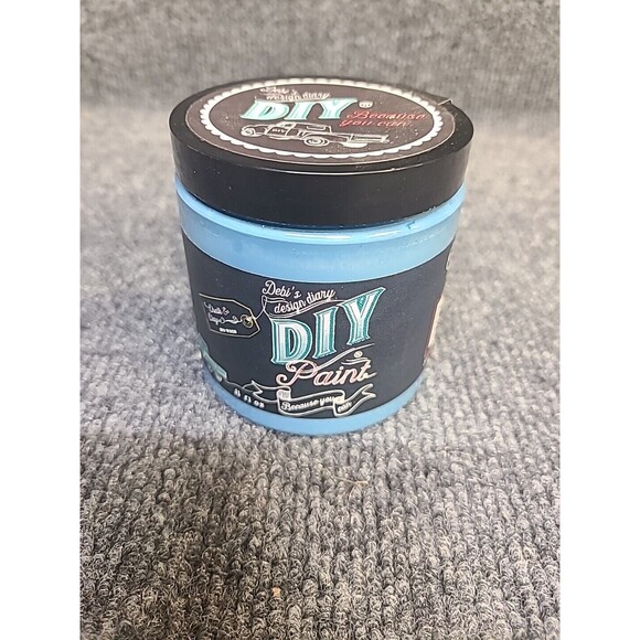 NEW Debi's Design Diary DIY Paint in Pedal Pusher Blue 8oz Chalk Paint Half Pint - Picture 2 of 4